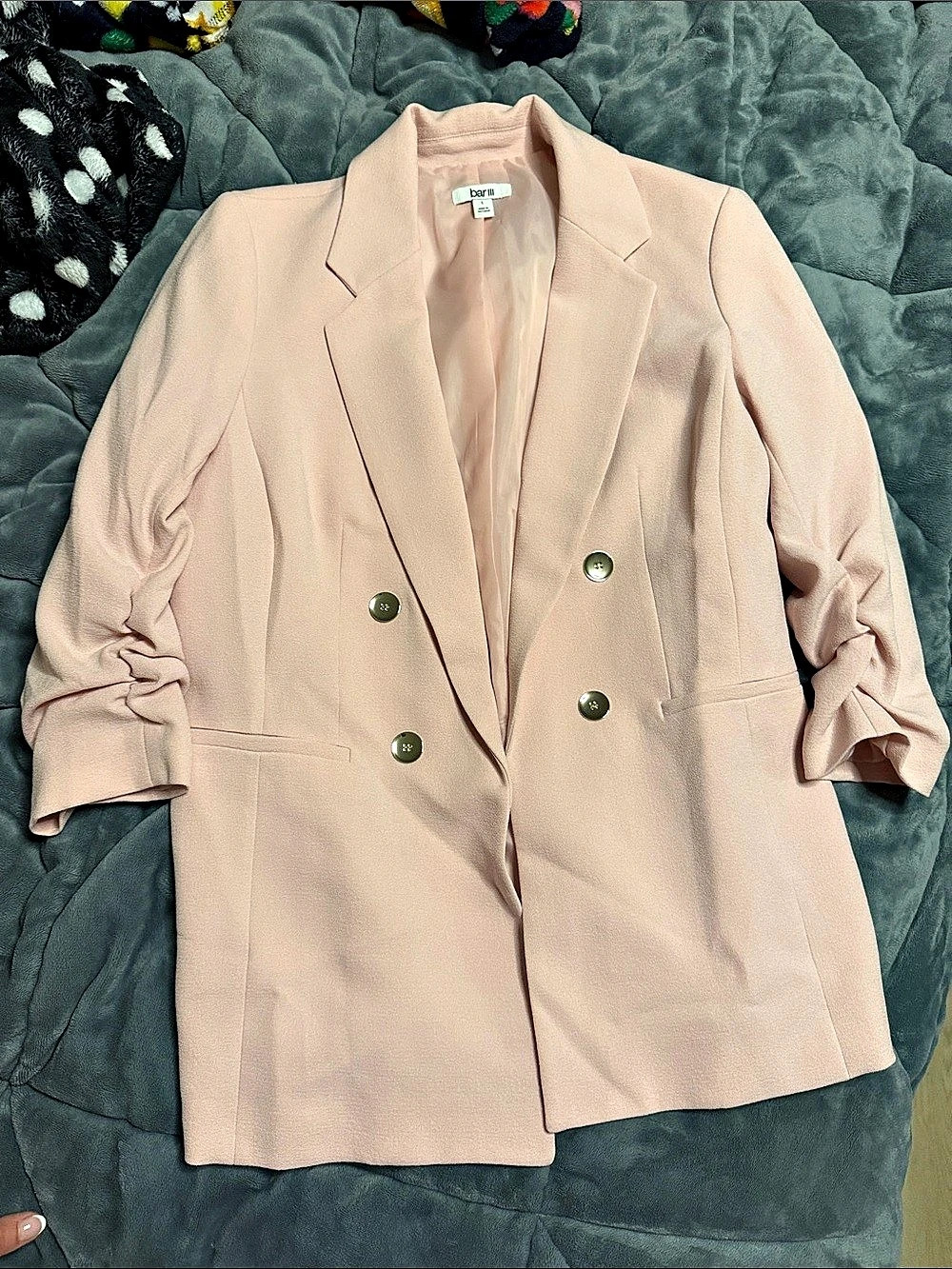 bar III Double-Breasted Blazer in Pink Large Like New